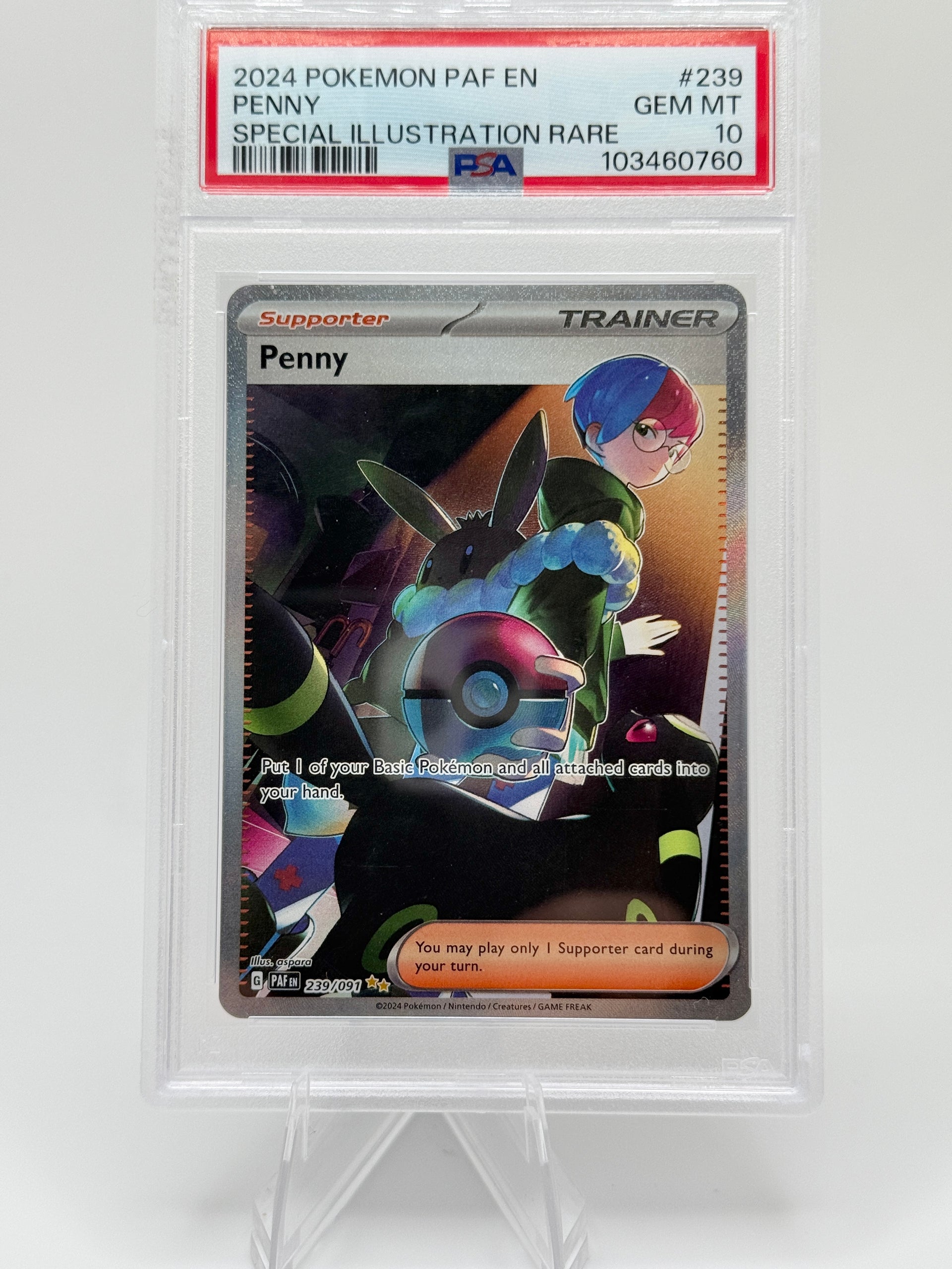 Pokemon Penny PSA 10 Special Illustration Rare Paldean Fates 239/091 G – Collector's Locker